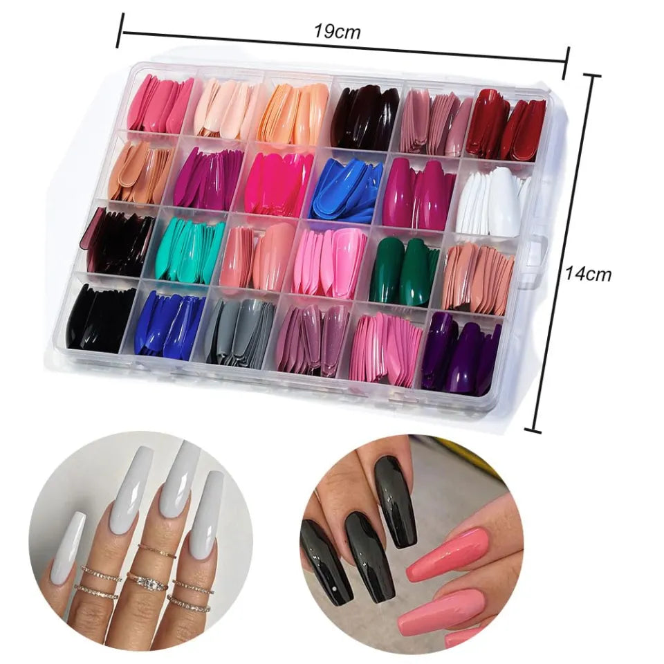 576 Pcs Nail Boxes With Free Nail Glue